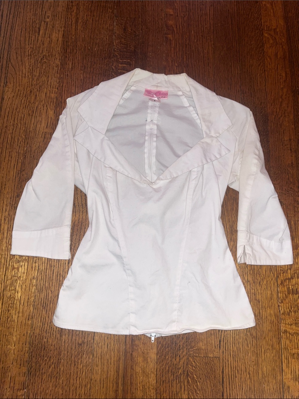 Pinup Couture | Vintage White Women's V-Neck Blouse